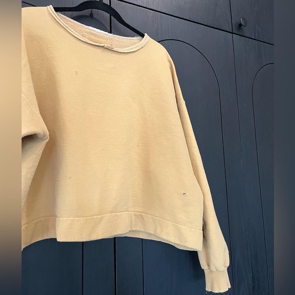 Rachel Comey Cropped Boxy Sweatshirt in Faded Yellow - Picture 2 of 8